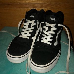 Black and White Vans sneakers